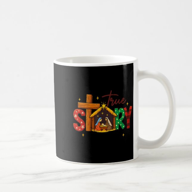 True Story Christian Christmas Family Pajamas Pjs  Coffee Mug (Right)