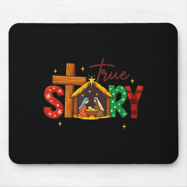 True Story Christian Christmas Family Pajamas Pjs  Mouse Pad (Front)