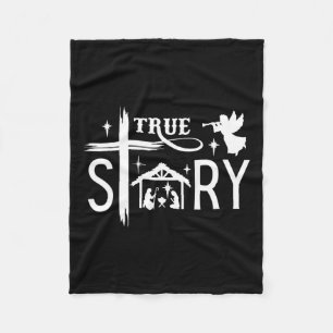 True Story Christmas Nativity Jesus Christian Men Fleece Blanket