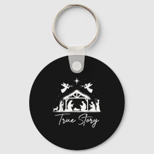 True Story Christmas Nativity Jesus Christian Men Key Ring
