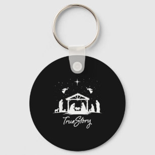 True Story Christmas Nativity Jesus Christian Men  Key Ring