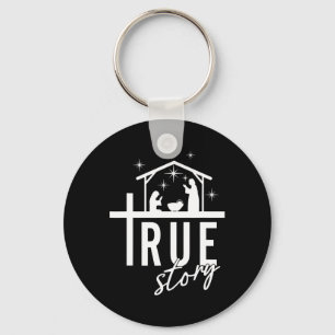 True Story Christmas Nativity Jesus Christian Men Key Ring
