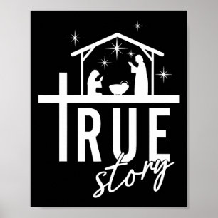 True Story Christmas Nativity Jesus Christian Men Poster