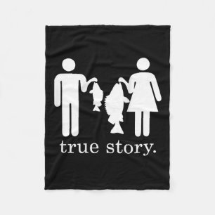 True Story Fishing Husbynd And Wife Fleece Blanket