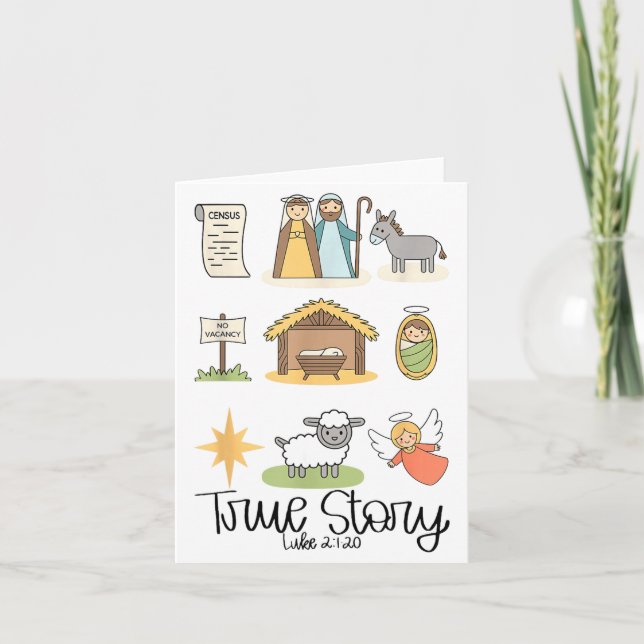 True Story Jesus Nativity Christian Christmas  Card (Front)