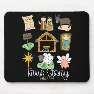 True Story Nativity Christmas Baby God Jesus Chris Mouse Pad