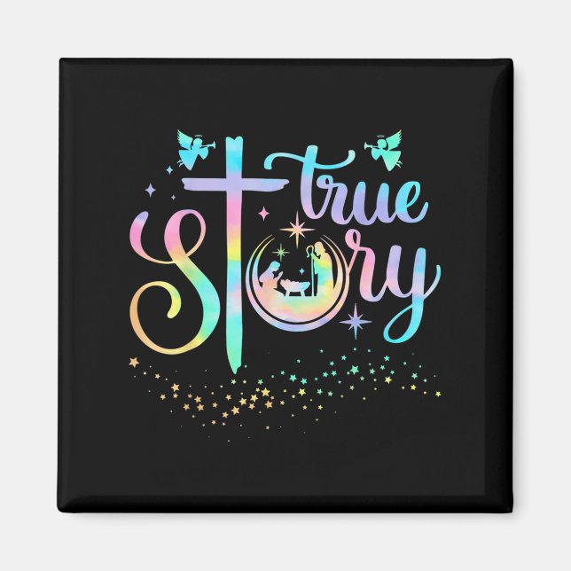 True Story Nativity Christmas Baby Jesus Religious Magnet (Front)
