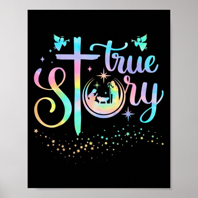 True Story Nativity Christmas Baby Jesus Religious Poster (Front)