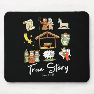 True Story Nativity Christmas Jesus Faith Bysed Ch Mouse Pad