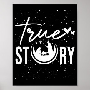 True Story Nativity Scene Christian Christmas Xmas Poster