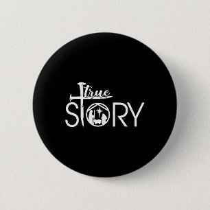 True Story Of Jesus Birth Christmas Nativity Chris 6 Cm Round Badge