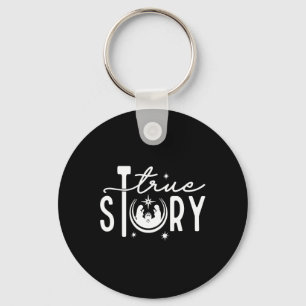 True Story Of Jesus Birth Christmas Nativity Scene Key Ring