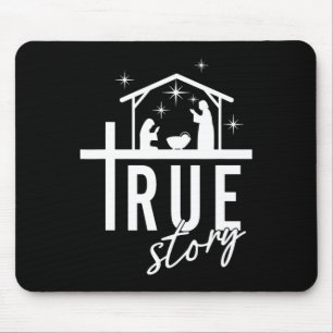 True Story Of Jesus Birth Christmas Nativity Scene Mouse Pad