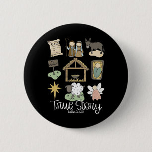 True-story Retro Christmas Christian Religious Xma 6 Cm Round Badge
