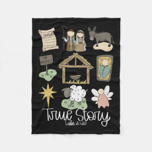 True-story Retro Christmas Christian Religious Xma Fleece Blanket