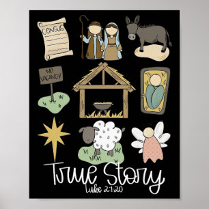 True-story Retro Christmas Christian Religious Xma Poster
