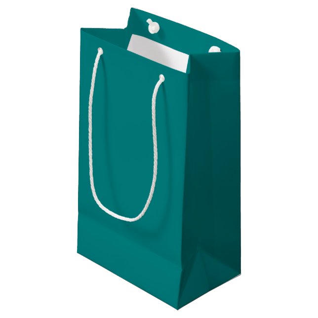 True Teal Small Gift Bag (Front Angled)
