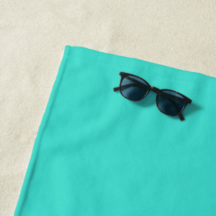 True Turquoise Blue Green Southwestern Solid Colou Beach Towel
