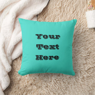 True Turquoise Blue Green Southwestern Solid Colou Cushion