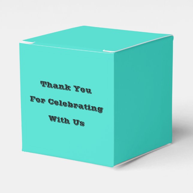 True Turquoise Blue Green Southwestern Solid Colou Favour Box (Front Side)