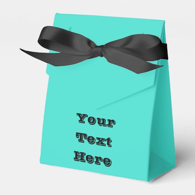 True Turquoise Blue Green Southwestern Solid Colou Favour Box (Front Side)