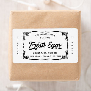 true vintage fresh eggs carton Label
