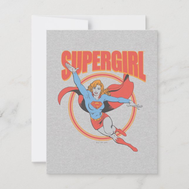 True Vintage Supergirl Flying Graphic Card (Front)