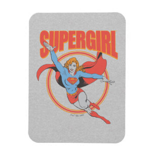 True Vintage Supergirl Flying Graphic Magnet