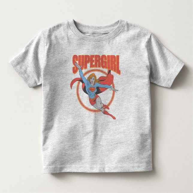 True Vintage Supergirl Flying Graphic Toddler T-Shirt (Front)
