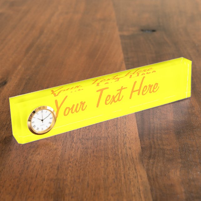 True Yellow Fluo Colour Delight Ready to Customise Nameplate (Side)