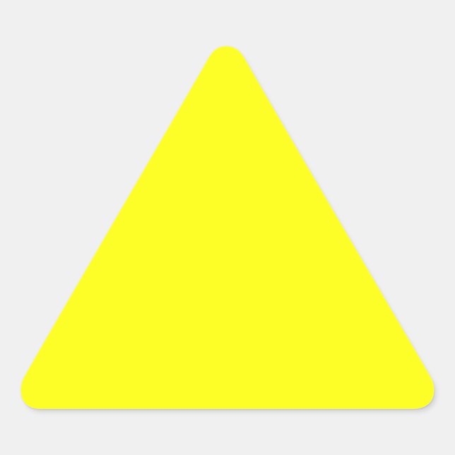 True Yellow Fluo Delight Decor Ready to Customise Triangle Sticker (Front)