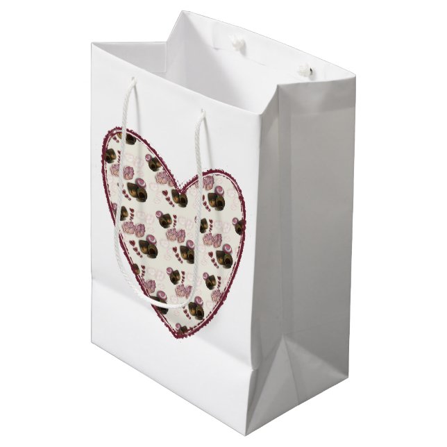 Truffle Heart Medium Gift Bag (Front Angled)