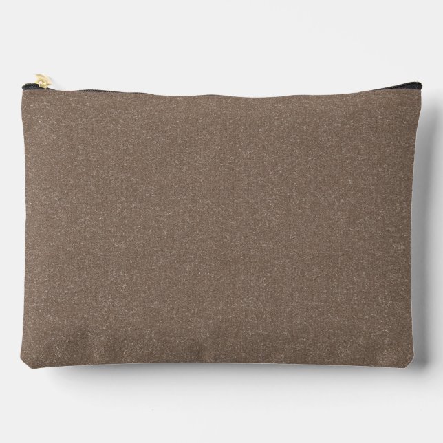 Truffle Solid Plain Vintage Colour Accessory Pouch (Front)