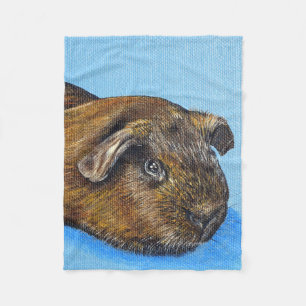 Truffle the Guinea Pig Painting Fleece Blanket