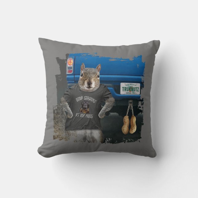 Truk Nutz - funny squirrel truck nuts Cushion (Front)