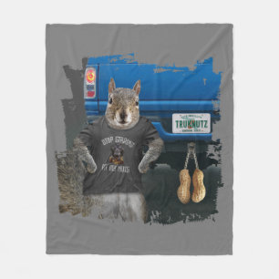 Truk Nutz - funny squirrel truck nuts Fleece Blanket
