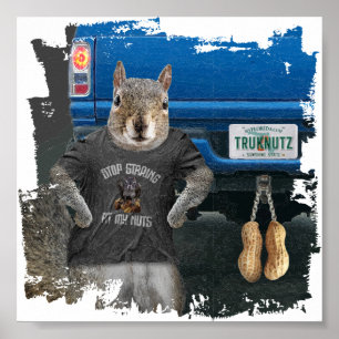 Truk Nutz - funny squirrel truck nuts Poster