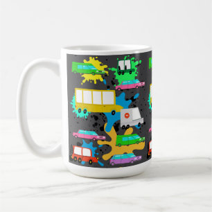 trukc and cars and busses coffee mug