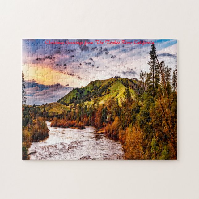 Trukee River California. Christmas Greetings Jigsaw Puzzle (Horizontal)