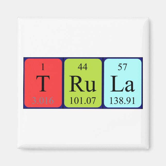 Trula periodic table name magnet (Front)
