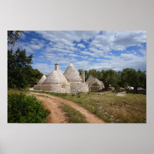 Trulli houses in Puglia/Apulia Poster