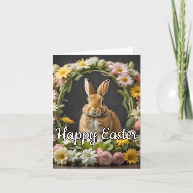 Truly Adorable Easter Bunny Holiday Card (Front)