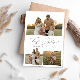 Truly Blessed Christian Family Photo Holiday Card