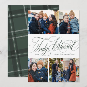 Truly blessed elegant religious Christmas collage Holiday Card