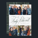 Truly blessed elegant religious Christmas collage Holiday Card<br><div class="desc">This religious Christmas card features a collage of four photos along with an elegant script "Truly Blessed." With its Christian Christmas message, it's a great way to send meaningful holiday wishes. The holiday card design is a chic green and white and the back features a coordinating classic plaid. It's great...</div>