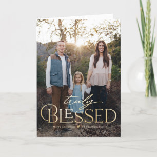 Truly Blessed Folded Holiday Photo Card