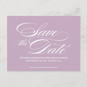 TRULY ELEGANT SAVE THE DATE ANNOUNCEMENT POSTCARD