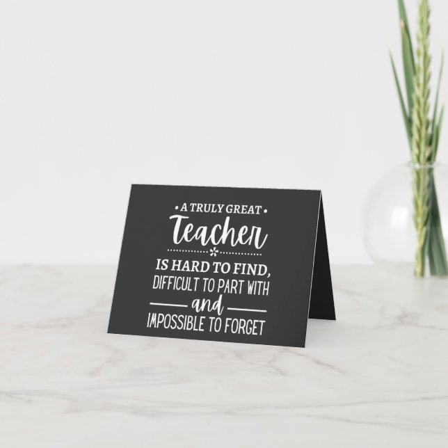 Truly Great Teacher Card (Front)
