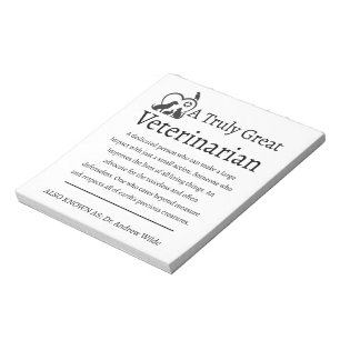 Truly Great Veterinarian Pet Care Notepad