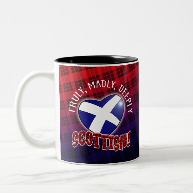 Truly, Madly, Deeply SCOTTISH! Two-Tone Coffee Mug (Left)